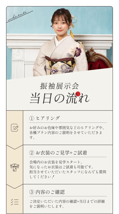 振袖展示会 当日の流れ
